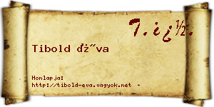 Tibold Éva névjegykártya